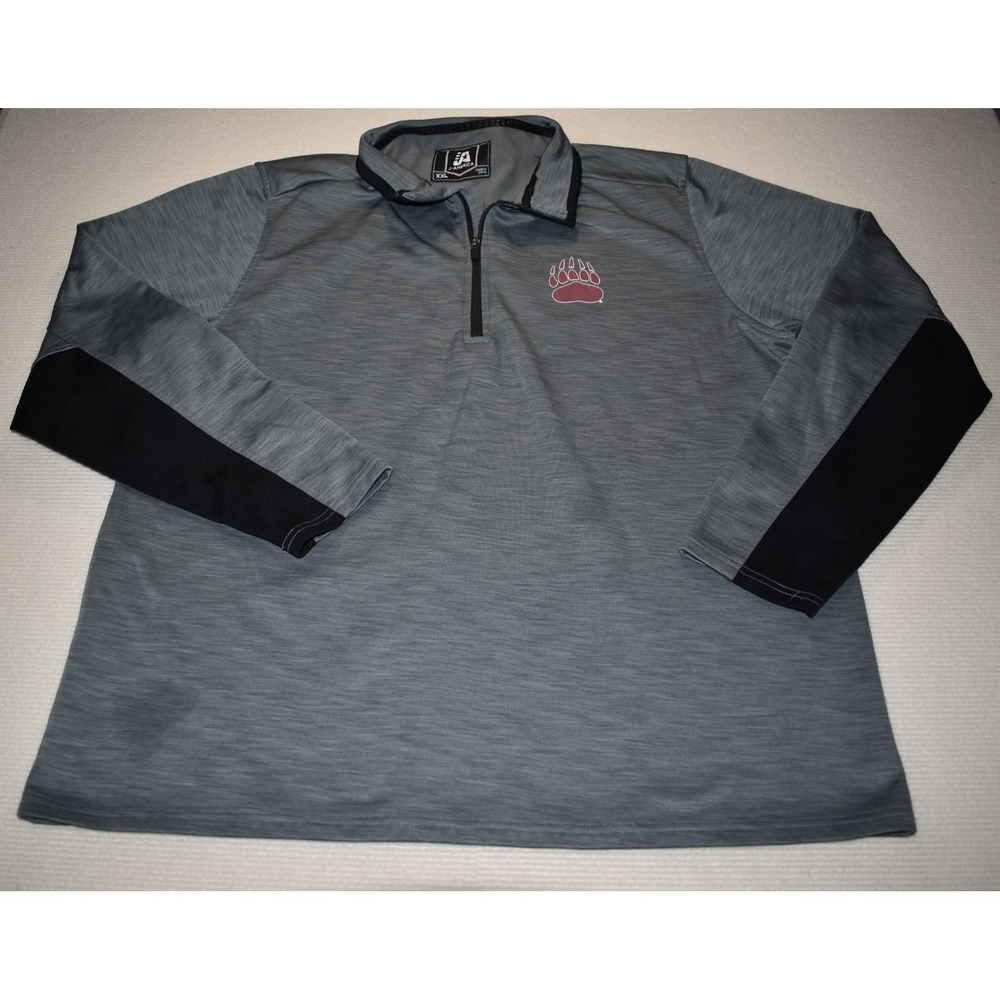 J. America Mens Gray 1/4 Zip Pullover Collared Long Sleeve Activewear Size XXL